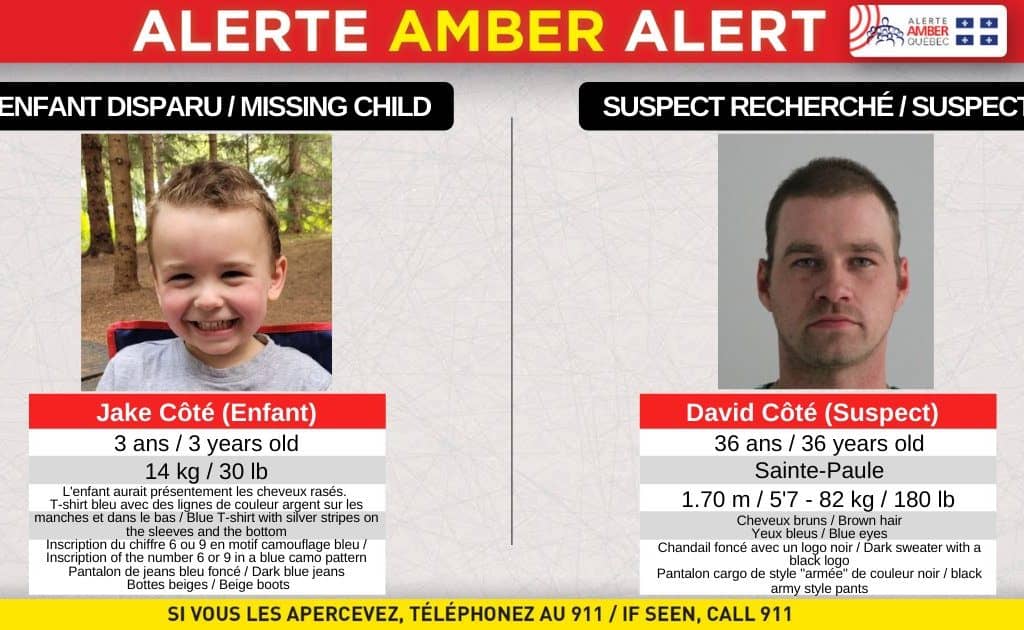 Alerte Amber: la SQ recherche Jake et David Côté