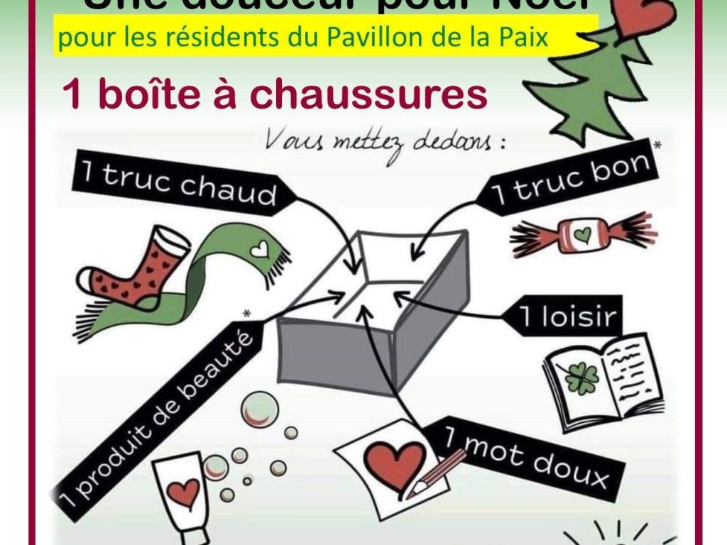 Des boîtes distribuées aux résidents du Pavillon de la Paix à Messines